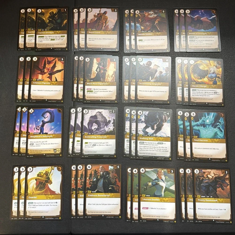 Riftbound Yellow Playset Lot 48 Cards Total Order Rune UNL & SFD